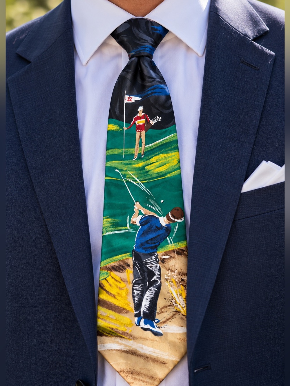 American Sports Vintage Golf Sand Trap Bunker Shot Novelty Men's Necktie